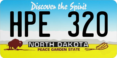 ND license plate HPE320