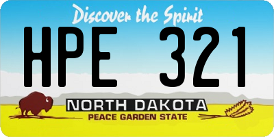 ND license plate HPE321