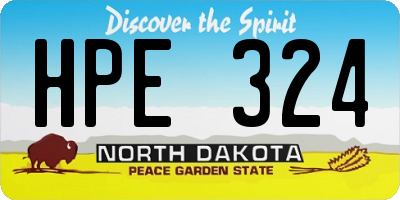 ND license plate HPE324