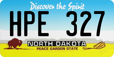 ND license plate HPE327