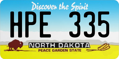 ND license plate HPE335
