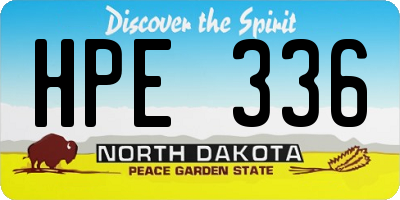 ND license plate HPE336