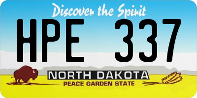 ND license plate HPE337