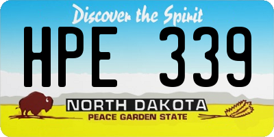 ND license plate HPE339