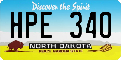 ND license plate HPE340