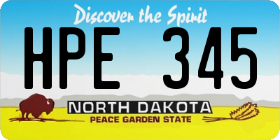 ND license plate HPE345