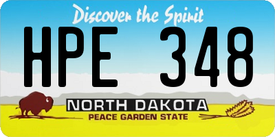 ND license plate HPE348