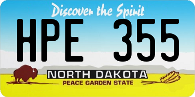 ND license plate HPE355