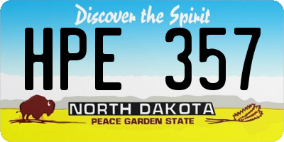 ND license plate HPE357