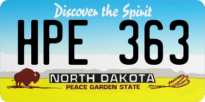 ND license plate HPE363