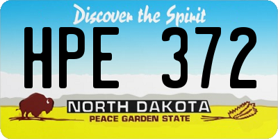 ND license plate HPE372
