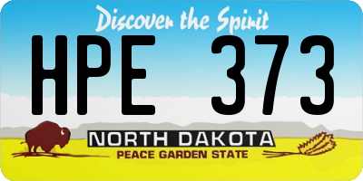 ND license plate HPE373