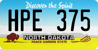 ND license plate HPE375