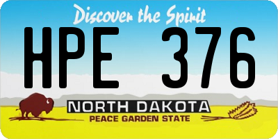 ND license plate HPE376