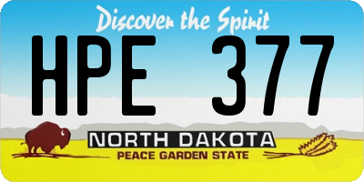 ND license plate HPE377