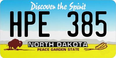 ND license plate HPE385