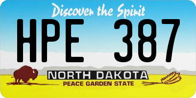 ND license plate HPE387