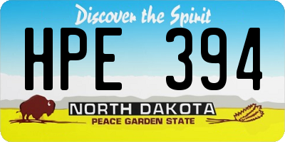ND license plate HPE394