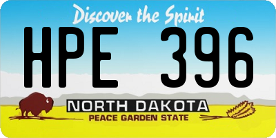 ND license plate HPE396