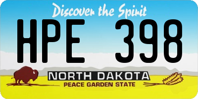 ND license plate HPE398