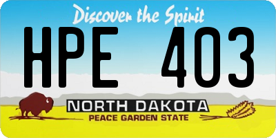 ND license plate HPE403