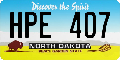ND license plate HPE407