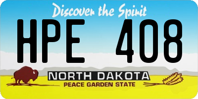 ND license plate HPE408