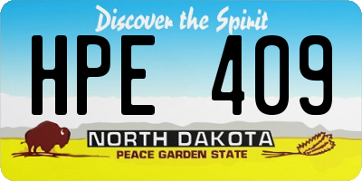 ND license plate HPE409