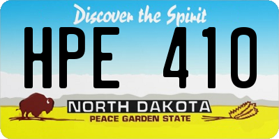 ND license plate HPE410