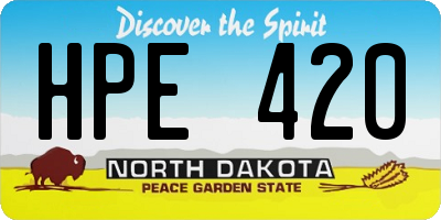ND license plate HPE420