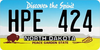 ND license plate HPE424