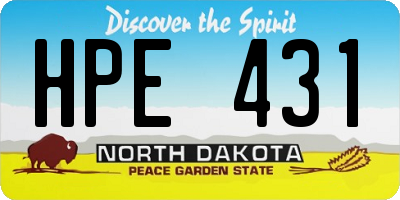ND license plate HPE431