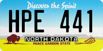 ND license plate HPE441