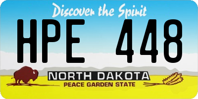 ND license plate HPE448