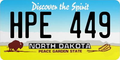 ND license plate HPE449