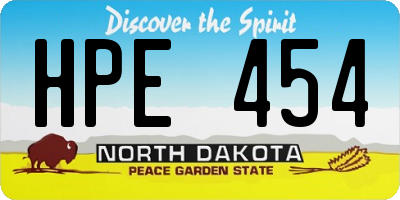 ND license plate HPE454