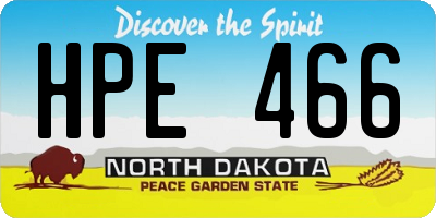 ND license plate HPE466