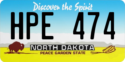 ND license plate HPE474