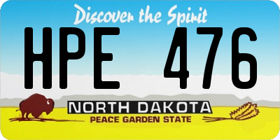 ND license plate HPE476
