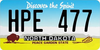 ND license plate HPE477