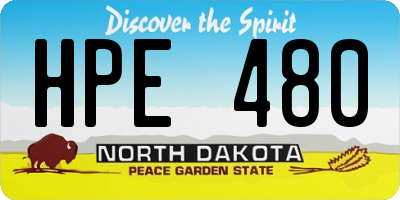 ND license plate HPE480