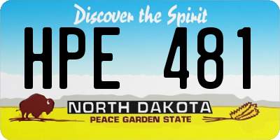 ND license plate HPE481