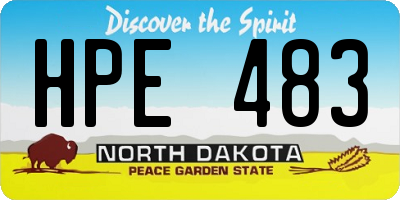 ND license plate HPE483