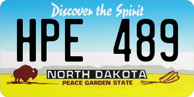 ND license plate HPE489