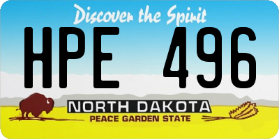 ND license plate HPE496