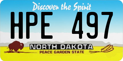 ND license plate HPE497
