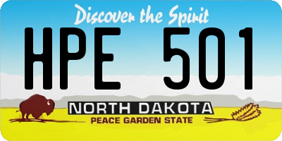 ND license plate HPE501