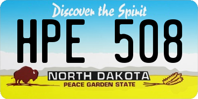 ND license plate HPE508