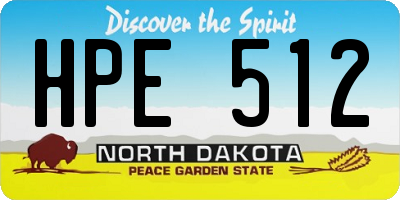ND license plate HPE512