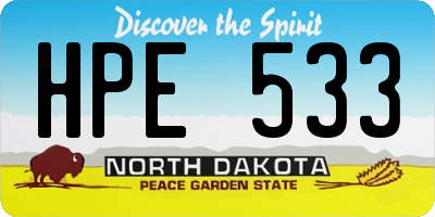 ND license plate HPE533